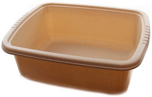 YBM Home Plastic Dish Pan Basin Ba430 (1, Beige with dots)