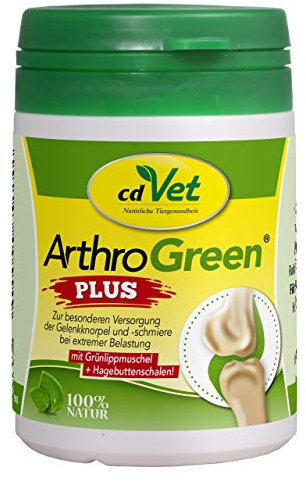 cdVet ArthroGreen Plus 60g - complément alimentaire naturel et efficace pour soutenir les articulations des chiens et des chats avec des vitamines et des minéraux