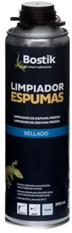 BOSTIK LIMPIADOR ESPUMAS Transparente, Disolvente en Aerosol para la Limpieza de Restos de Poliespuma, Elimina Restos de Espuma, con Adaptador para la Limpieza de Pistolas Aplicadoras, Bote 500 ml