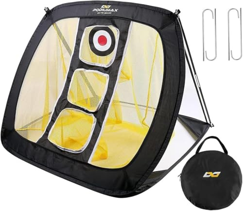 PodiuMax Golf Netz, 3x2.1M / 60x50x64CM Einfach Aufzubauendes Golfnetz Übungsnetz für Outdoor Indoor Garten, Verbessern Putting Pitching Golf Practice Net für Männer & Frauenn