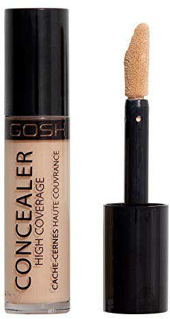 GOSH Concealer High Coverage 001 Porcelain für optimale Deckkraft Iflüssiges Make-Up, deckt Augenringe, Rötungen, Unreinheiten zuverlässig ab I Highlighting & Contouring I Falten wegschminken IVegan