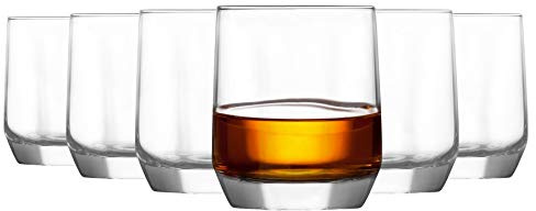 LAV Diamant Whisky Verres - Verre Style Vintage Gobelets pour Les spiritueux, l'eau, Les Boissons gazeuses - 310ml - Paquet de 12