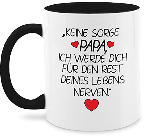 Tasse Tassen 325ml - Geschenk zum Vatertag - Keine Sorge Papa - schwarz - 325 ml - Schwarz - vatertagstasse vatertagsgeschenk vater nerven kaffeetasse vatertagtasse männertag papa, mug