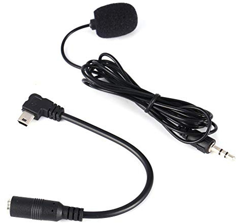 Yunir 3,5 mm mini-mikrofon, klämma på mikrofon + adapterkabel för Hero4 3/3+, mikrofon kan limmas med klistermärke på väggen, glas, bil, dörr, etc.