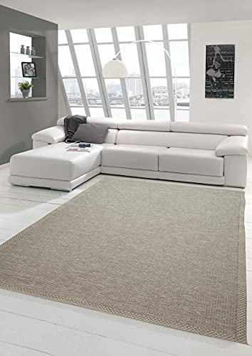 Teppich-Traum Matta dröm inomhus och utomhus matta sisalutseende | kök vardagsrum terrass balkong | beige grå - storlek 80 x 150 cm