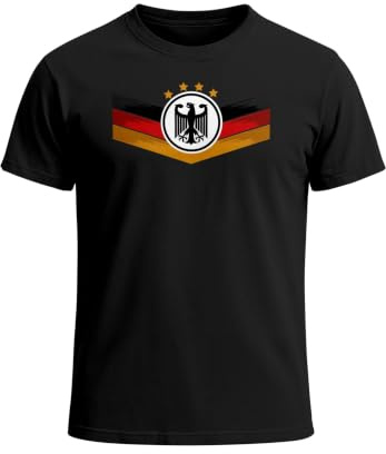 MoonWorks® Herren T-Shirt Deutschland Fußball WM Fußball-Sommer 2026 Deutschlandflagge Nationalfahne Wappen Adler Fanshirt
