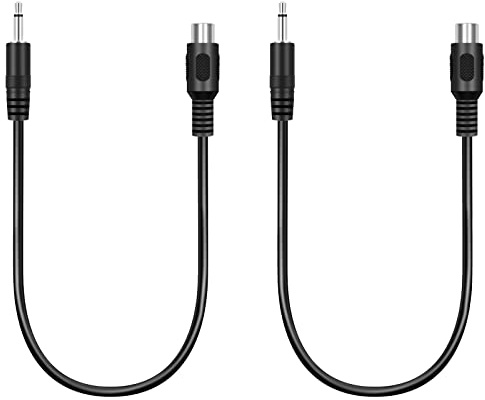 Bolvek Confezione da 2 adattatori da 3,5 mm TS mono maschio a singolo RCA femmina, convertitore audio e video