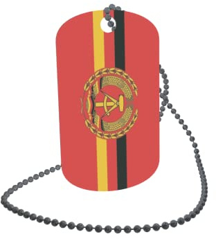 U24 Dog Tag Erkennungsmarke ID Tag an Kette Flagge DDR Volksmarine Alu 30 x 50 mm
