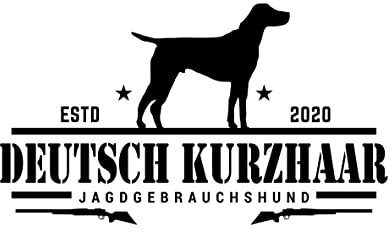 siviwonder Deutsch Kurzhaar Aufkleber Auto Hund Jäger Jagd Pointer Sticker Jagdgebrauchshund Farbe Schwarz, Größe 20cm
