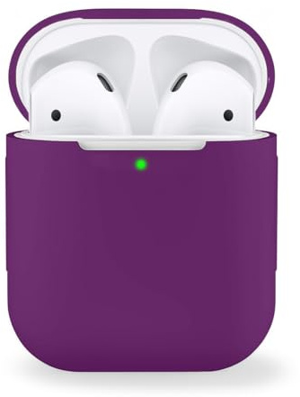 MyGadget Cover in Silicone Morbido Custodia Compatibile con Apple AirPods 1 e 2 Generazione - Case per Cuffie Auricolari - Skin in Gomma - Violetto