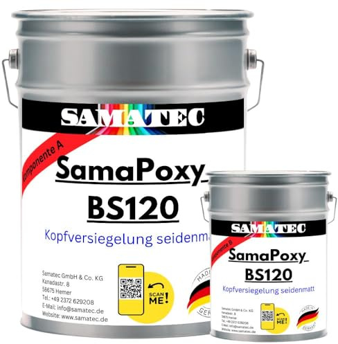 Bodenbeschichtung 2K Epoxidharz transparente seidenmatte Kopfversiegelung SamaPoxy BS120 (1 Kg (ca. 10m²))