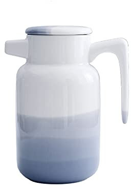 LUCBEI Carafe d'eau Bouilloire Froide en céramique avec Couvercle de Filtre à Haute température pichet résistant à la température Simple Théière Bleue Belle et Pratique (42,6 oz) Carafes