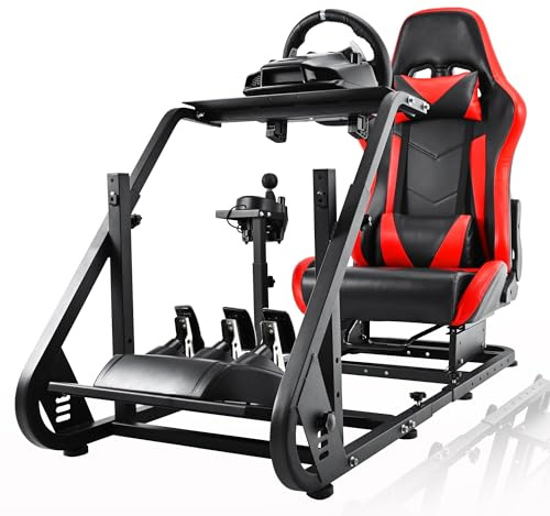 Anman Racing Simulator Cockpit-A37 fit for Logitech G25/27/29/920/923 Thrustmaster T80 T150 T248 Steering Wheel Stand with Seat Gifts for Game Lovers without Wheel Pedal and Handbrake