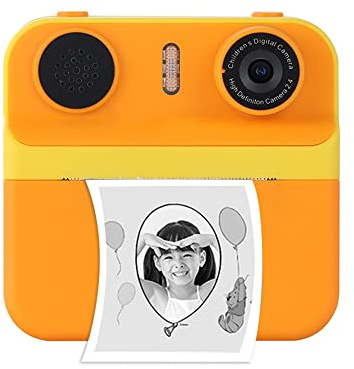 Namolit 1080P Instant Camera for Children, Photo Camera with 2.4 Inch Screen, Children's Instant Camera, Gifts for Boys and Girls 3 to 12 Years, Yellow