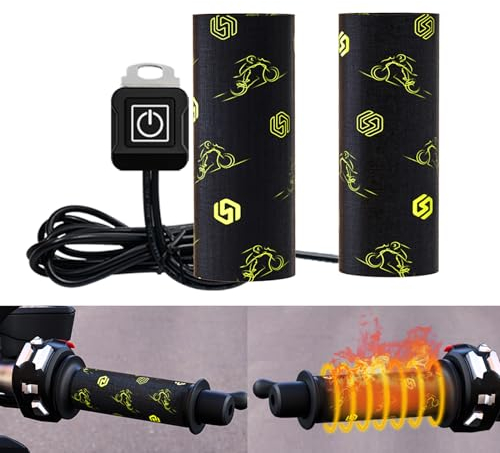 OXWIND Motorrad Lenkerheizung, Beheizte Griffabdeckungen Pad, Beheizte Griffe für ATV, Motorrad Handgriff-Heizungswärmer, 12 V, 78, 3 Temperaturstufen, IP67 Wasserdicht