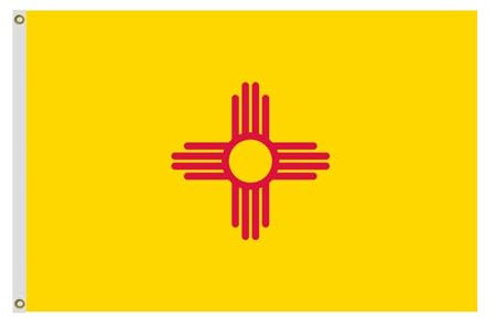 Bandera del estado de Nuevo México de 4 x 6 pies, colores vivos, para todo tipo de clima, banderas de Nuevo México NM, banderas de poliéster con anillo de latón resistente. (4 x 6)