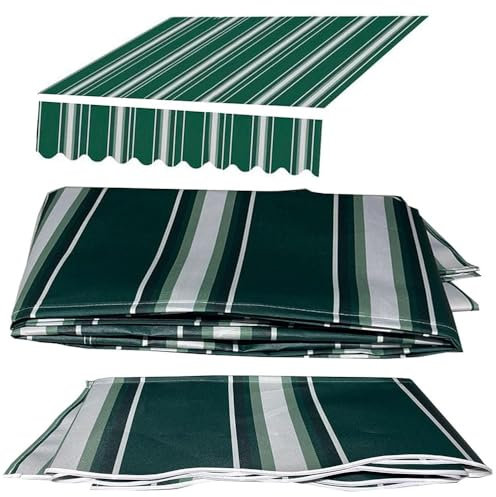 HCZION Klemmmarkise Ersatzstoffe 4m 5m 6m Draussen Sonnenschutz Abdeckung, Einziehbares Ersatz Markisenstoff, wasserdichte Polyester Gartenmarkisen(Size:2.5x2m/8x6.5ft)