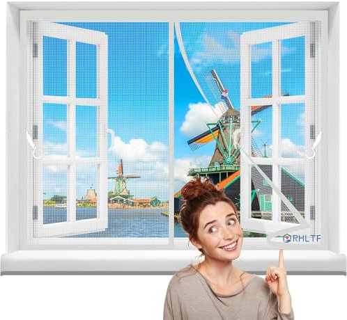 Fliegengitter Fenster Insektenschutz 160x200cm net Magnet ohne Bohren Moskitonetz Dachfenster Fliegenschutzgitter für Innen Außen Praktischer Magnetverschluss Weiß