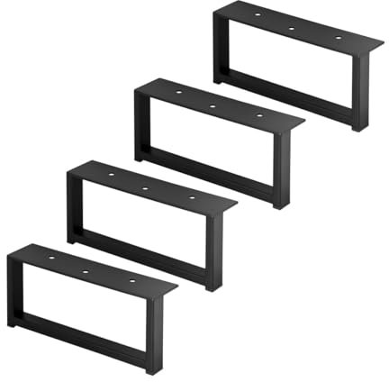 woplus Lot de 4 pieds de meubles rectangulaires - Pieds de meuble - Pied de meuble - Pied de canapé - Hauteur 87 mm - Largeur : 200 mm - Noir Mat