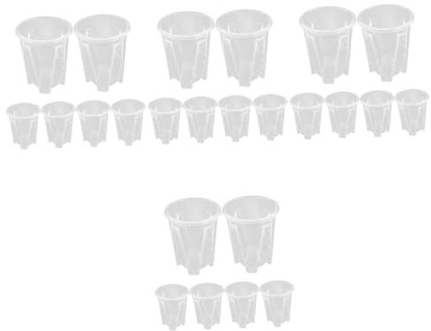 BESPORTBLE 24piezas Macetas Transparentes para Orquídeas De Plástico Transpirable Macetas De Cultivo para Jardines y Balcones Control De Raíces y Drenaje Diseño Versátil y Decorativo