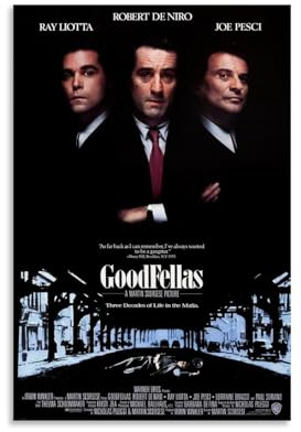 Goodfellas Filmposter, Leinwand, Wandkunst, Cover, Zimmer, Vintage, ästhetisches Poster, dekorativ für Wohnzimmer, Schlafzimmer, 30 x 45 cm, ungerahmter Stil