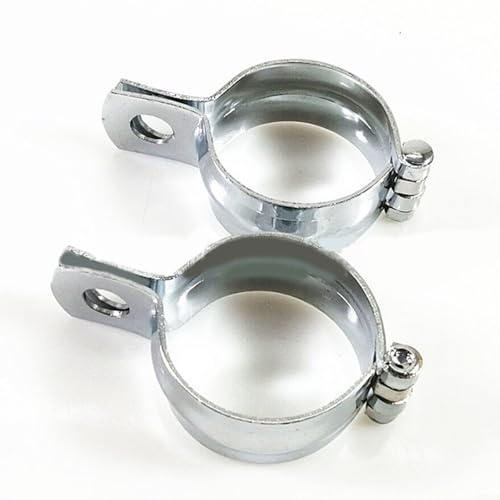 Motorrad-Blinker-Halterung, Metall, Vordergabelklemme, Halterung, passend für 32–41 mm, Chrom, Schwarz, dekoratives Ring-Design, einfache Installation (Chrom)