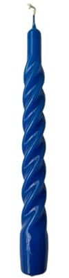 Candele laccate tortiglione diametro 2,2 cm altezza 21 cm - 6 pezzi - Colore Blue Navy - Cereria Di Giorgio