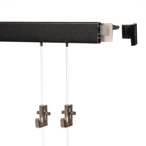 1,5 Meter (1 x 1,5m) SOFT-RAIL® Galerieschienen Set COMFORT (S), Schwarz | versch. Längen und Farben