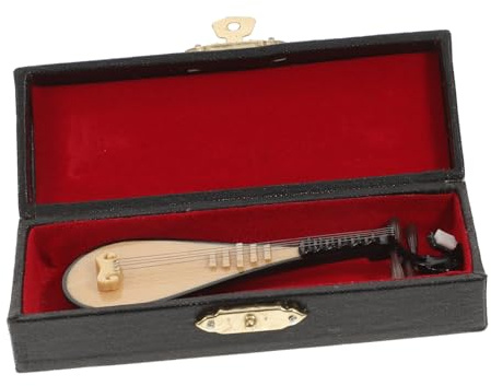Vaguelly Mini Pipa Modell Deko Chinesisches Musikinstrument Als Fotorequisite Mit Ständer Und Box Für Geschenke Dekoration Und Displays