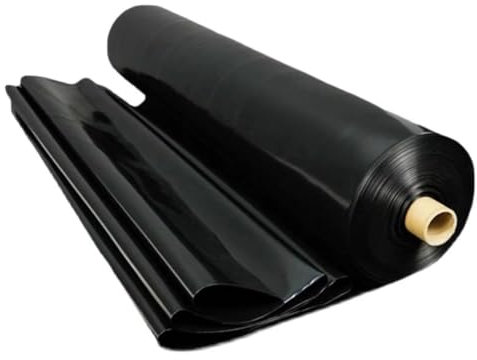 HDPE-Teichfolien, 4 x 4 m, wasserdicht, schwarz, Abdeckplane für Fischteiche, Springbrunnen, Gartenpools, langlebige 0,2 mm dicke Unterlegmembran