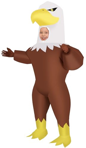 M MH ZONE Halloween Inflatable Costume for Kids Eagle Costume Blow-Up Party with Battery-Powered Fan, Full-Body Funny Cosplay Suit for Halloween, Christmas, Carnival