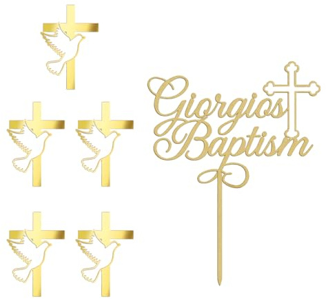 Cake Topper Taufe, 6 Stück Fisch Cupcake Deko, Cake Topper Taufe, Tortendeko Taufe Firmung Kommunion Konfirmation Geburtstag Hochzeit, Cupcake Topper Taufe Kuchen Deko