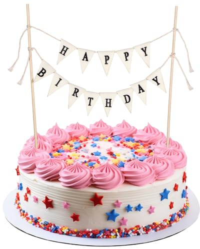 LXUEJIE Happy Birthday-banner, Happy Birthday-girlang girlang födelsedag säckväv födelsedaggirlang för födelsedagsfester hemma och utomhus