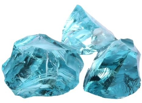 KOINEN Gravier d'aquarium, Gravier Artificiel en Cristal de Verre Bleu Clair for Aquarium, décoration intérieure, Plusieurs Tailles (3-5 cm, 500 g)(2 3cm1000g)