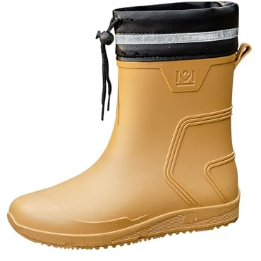 Botas de goma para hombre de media altura, botas de lluvia para mujer, forradas, botines con cordón, botas de goma, botas de invierno, cálidas, botas de agua ligeras, botas de agua para exteriores