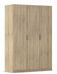 Rauch Möbel LAGOA, Kleiderschrank, Farbe Eiche Sonoma, Breite 136 cm | Schrank, Mehrzweckschrank, 3-türig, Zubehör Classic, für Schlafzimmer, Kinderzimmer, Babyzimmer, Homeoffice, Garderobe, Flur