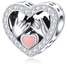 BIZK Herz Charm Anhänger 925 Sterling Silber für Armband Bead Pendant für Europäische Armbänder und Halsketten