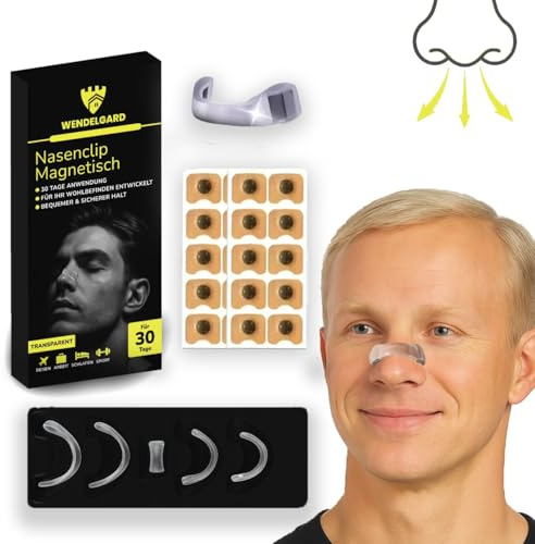 Wendelgard® Nasenpflaster Magnet, Magnetische Nose Nasenstrips Transparent