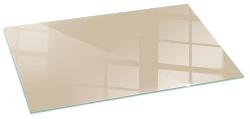 Kaminofen Glasplatte 100x50 cm Kaminglas Kaminplatte für Kamin Funkenschutzplatte Rechteckig Bodenplatte Ofenglas Gehärtetem Glas Funken- und Kratzfest - Farbe Beige
