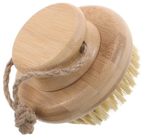 PAMINGONO Spazzola Doccia Esfoliante in Bambù e Sisal per Donna, Spazzola Asciutta per Rimozione Pelle Morta, Scrub Corpo Portatile Antiscivolo per Cura e Pulizia Schiena