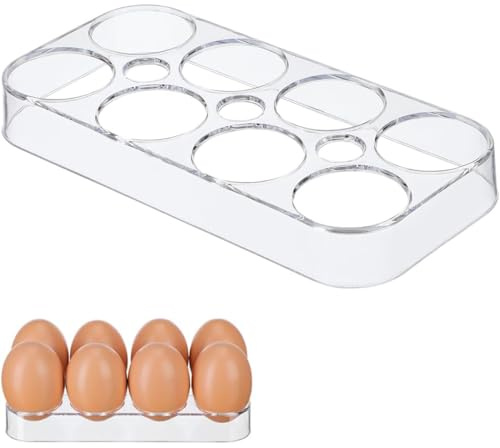 Hueveras para Frigorífico, Huevera, Porta Soporte Hueveras Nevera de Plástico, Organizador Frigorífico, Hueveras De Refrigerador, Con 8 Compartimentos Para Nevera