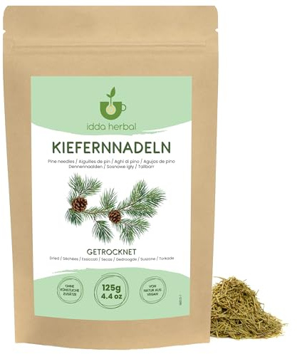 IDDA Herbal Infusion Aiguilles de Pin 125g, Thé aux Aiguilles de Pin Séchées et Coupées, Thé en Vrac