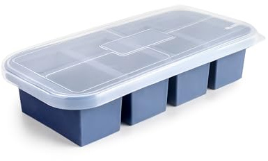 IBILI - Molde de silicona para congelador con tapa con cierre seguro, Congelar alimentos, 4 raciones de 250 ml