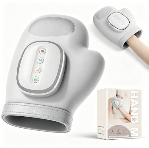 Handmassagegerät Arthrose - Elektrischer Handmassagegeräte, Kabelloses Tragbares Finger Massagegerät, 3 Modi & 5 StäRke, Arthrose Handschuhe zur Schmerzlinderung, Geschenke für Frauen die Alles Haben
