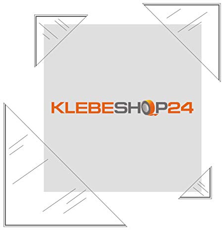 Klebeshop24 Dreiecktaschen, Fotoecken transparent, 32 x 32 mm, 100 Stück | Ecken zum Einkleben, selbstklebend
