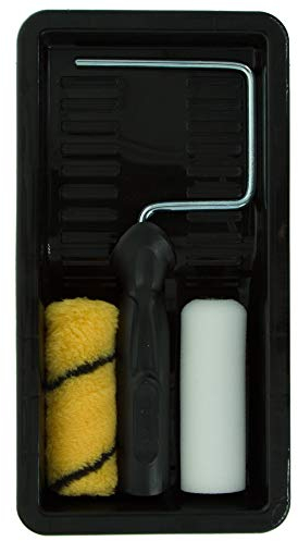 Coral 43102 Max Coat Paint Mini Roller Kit for Emulsion and Gloss, Black, 4 Inch 4 Piece Pack Set