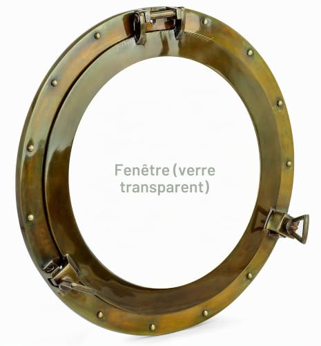 Marine Nautical Store 17 Aluminum Porthole Antique Finish~Port Window Glass Ship Porthole Decor