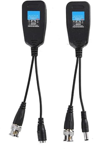 Socobeta Ricetrasmettitore Video coassiale BNC passivo CCTV 1 ricetrasmettitore Balun con connettore di Alimentazione Convertitore di Cavo RJ45