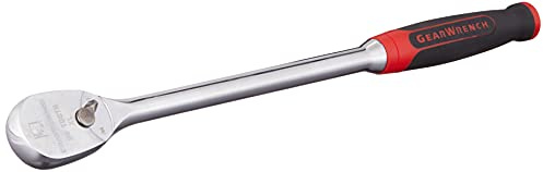 GEARWRENCH 1/2 Drive 84 Tooth Long Handle Dual Material Teardrop Ratchet 16-1/2