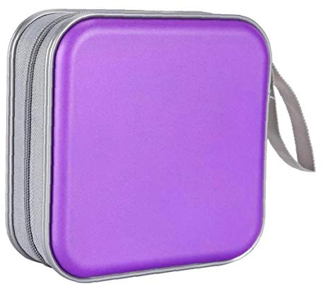 Yililay CD-Halter CD-Hülle Taschen DVD-Binder DVD Aufbewahrungstasche Aufbewahrungstasche Photo Album Hartplastik 40 Kapazitäts-bewegliche Lila